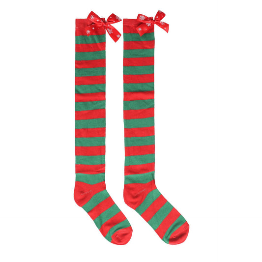 Christmas Socks Holiday Bow Stripes