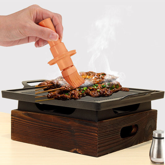 Parrilla de estilo coreano con asiento de madera para uso doméstico, sin humo