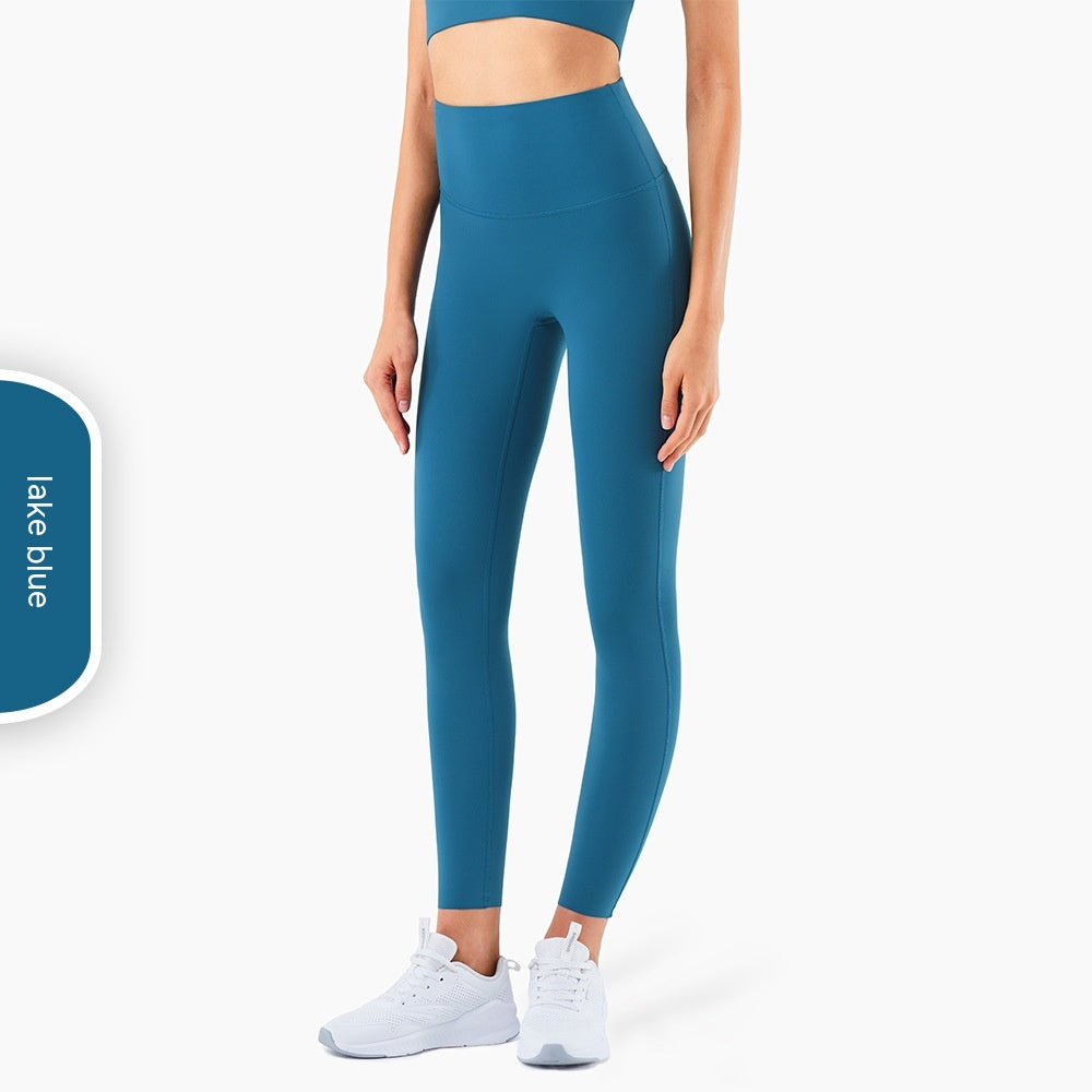 Pantalones de yoga con cintura alta y realce de cadera de color sólido informales a la moda para mujer