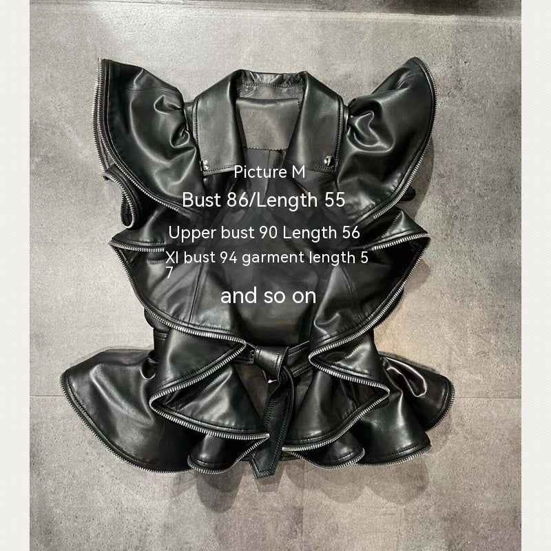 Women's Sheepskin Leather Vest Heavy Work Sheepskin Coat