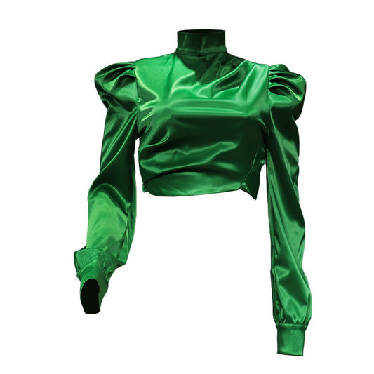 Suéter de cuello alto corto de moda