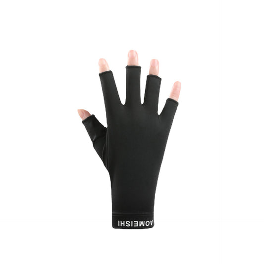 Guantes de seda helada con protección solar sencillos y de moda para mujer