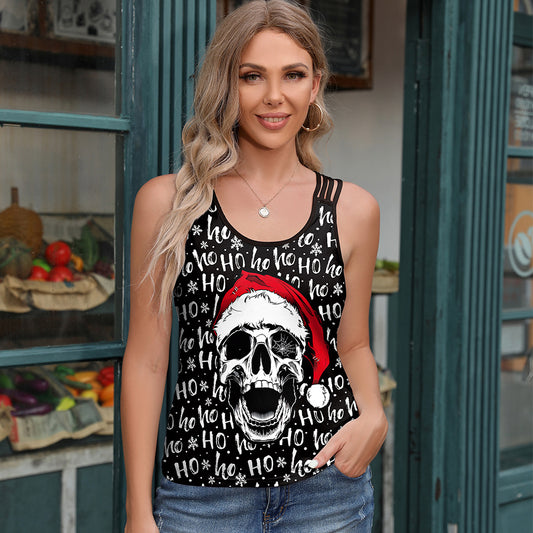 Camisola con estampado digital de letras de calaveras nocturnas Wansheng para mujer