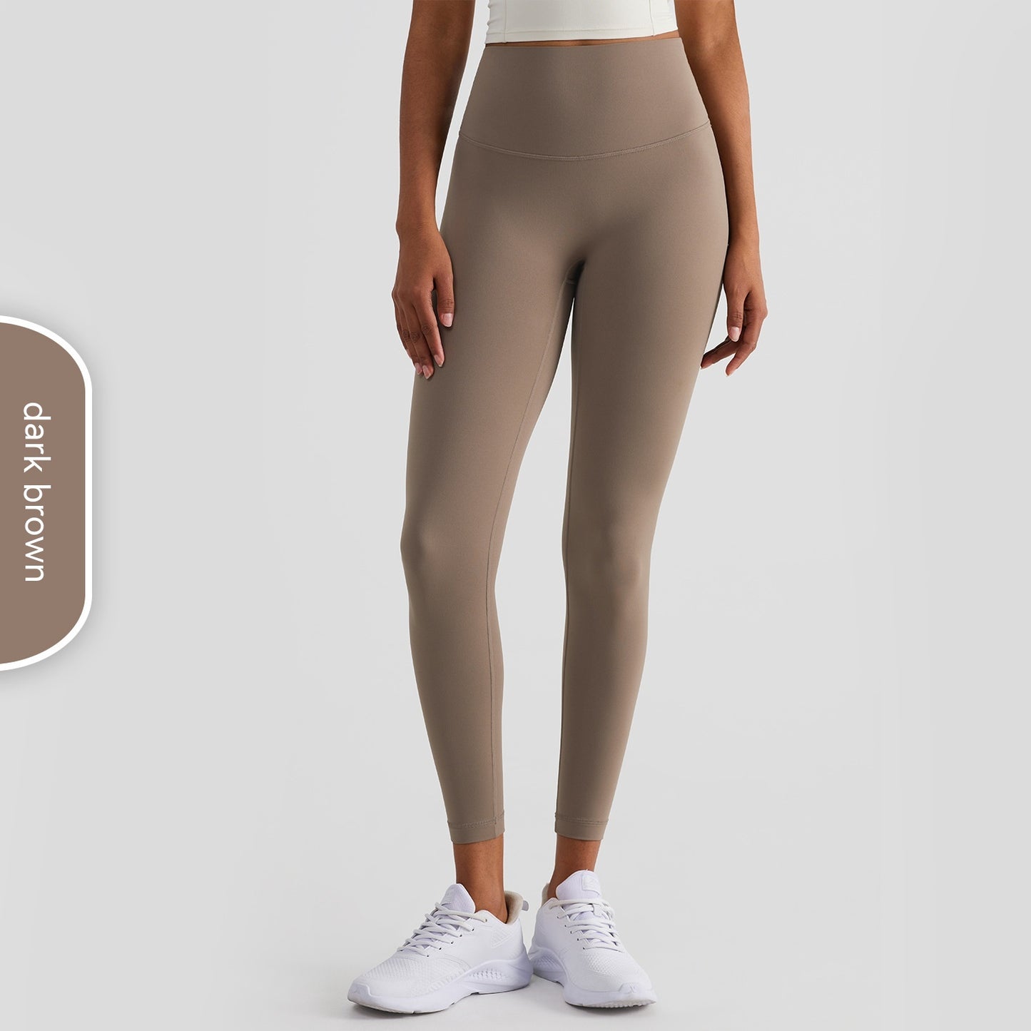 Pantalones de yoga ajustados con realce de cadera en color melocotón para mujer, de moda informal y de color puro