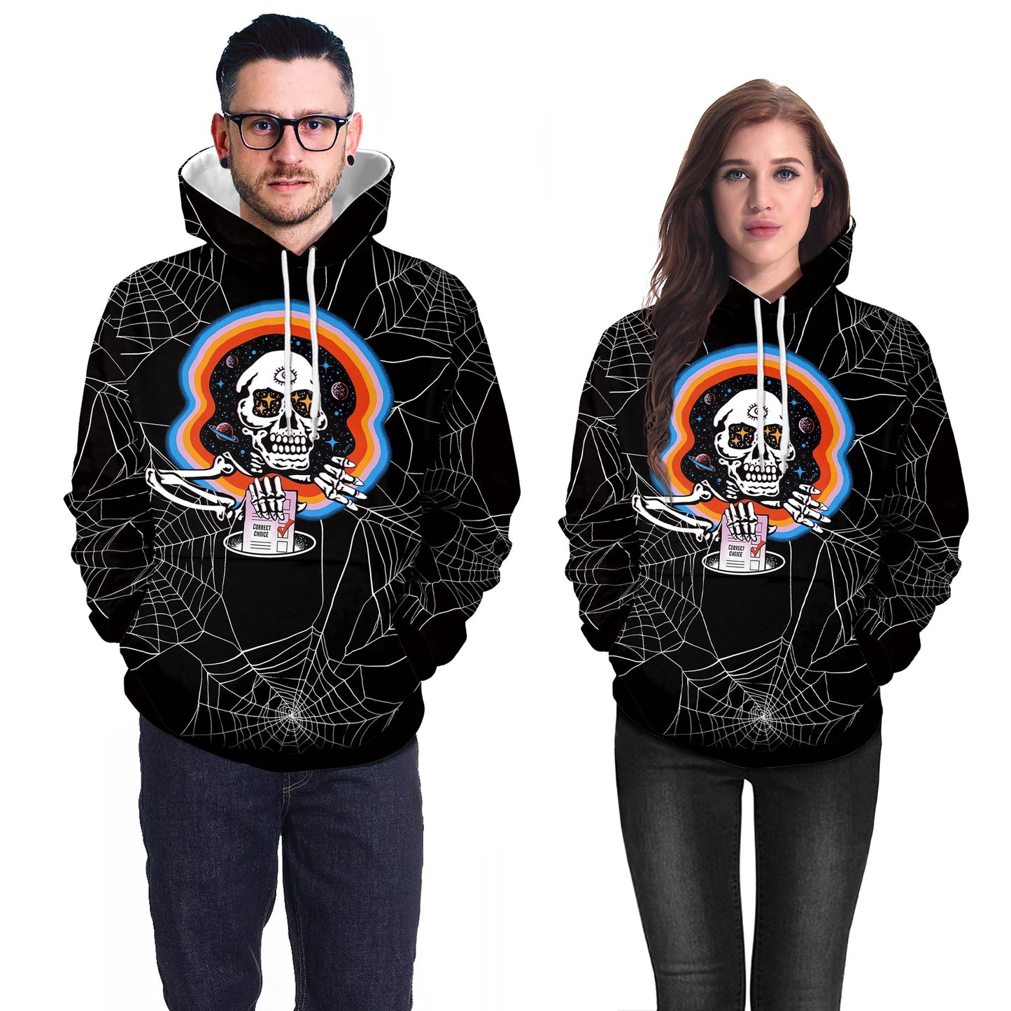 Women's Skull Hooded Casual Halloween Sweatshirt