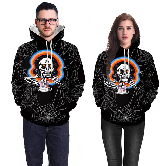 Women's Skull Hooded Casual Halloween Sweatshirt