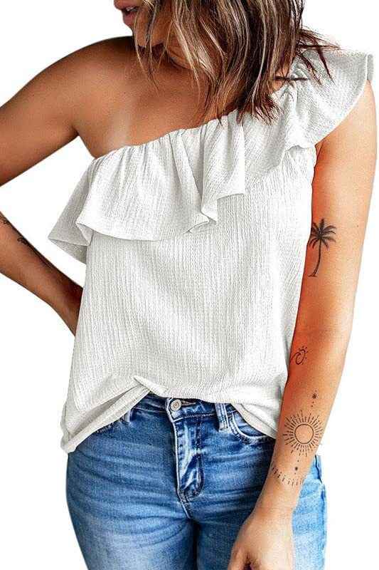 Women's Pure Color Ruffles Pleated Vest