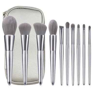 Moonlight silver makeup brush set
