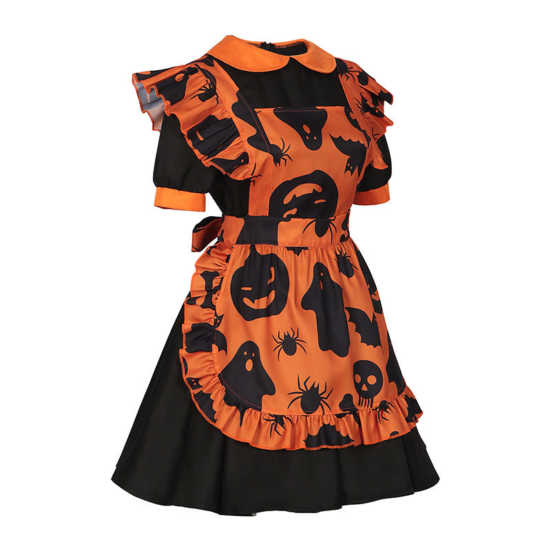Women's Halloween pumpkin maid outfit