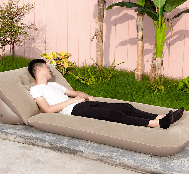 Cama de viaje para automóvil Sofá cama Vietnam Cama de viaje inflable para automóvil Camas Flocadas Colchón de aire para automóvil Asiento negro de PVC