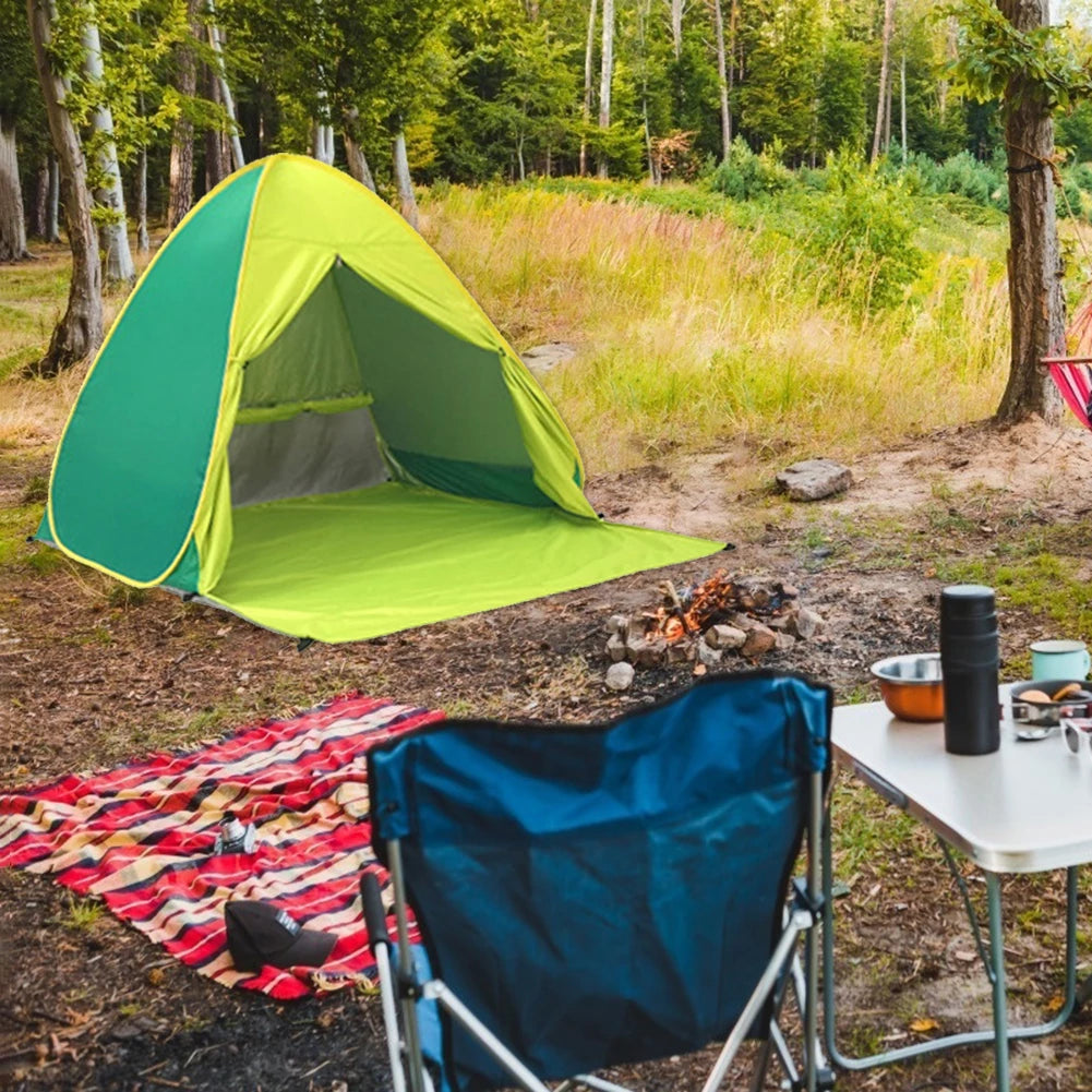 Tienda de campaña protectora solar con protección UV, toldo emergente para playa, tienda de campaña para exteriores, senderismo, viajes, fácil de transportar, piezas portátiles 