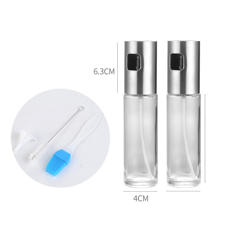 Botella rociadora de aceite para cocinar en parrilla de acero inoxidable con escala