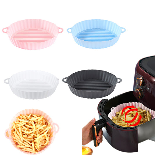 Bandeja de silicona para freidora de aire, utensilios de cocina, olla de silicona para freidora de aire, accesorios para parrilla, revestimiento de papel desechable