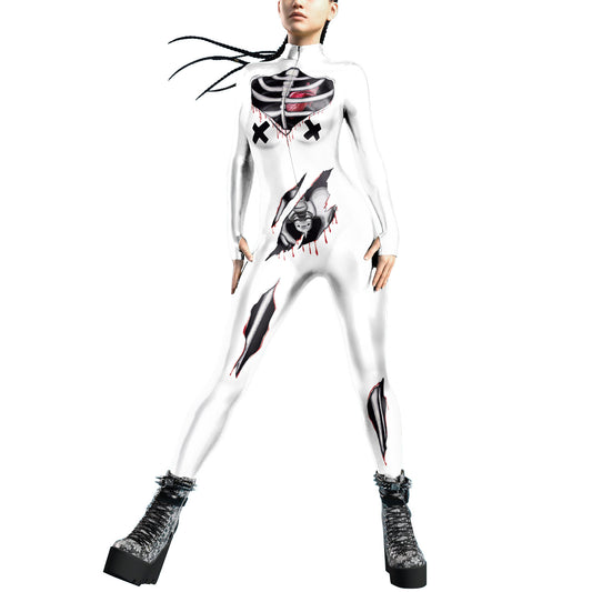 Women's Halloween Skeleton Bodysuit