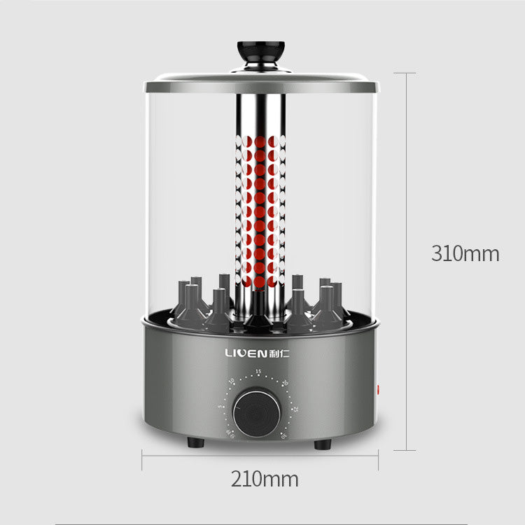 La parrilla eléctrica gira automáticamente