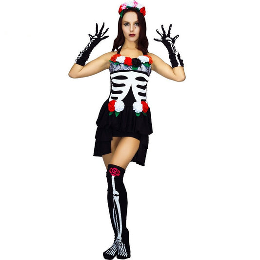 Women's Halloween Undead Ghost Bone Costume