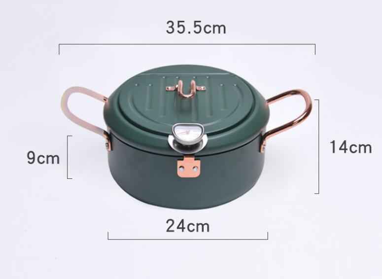 Household Tempura Deep Frying Pan With Thermometer