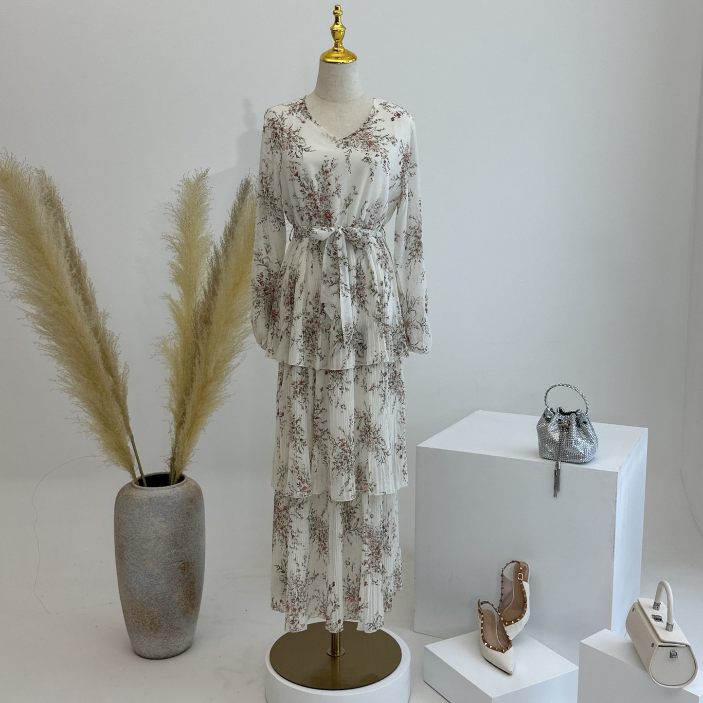 Vestido con estampado de tobillos Meiqi puro de estilo europeo y americano de Oriente Medio