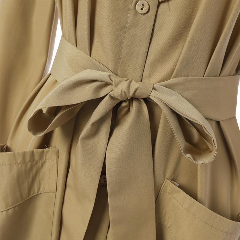 Vestido de alta gama de color sólido con cintura ajustada para mujer