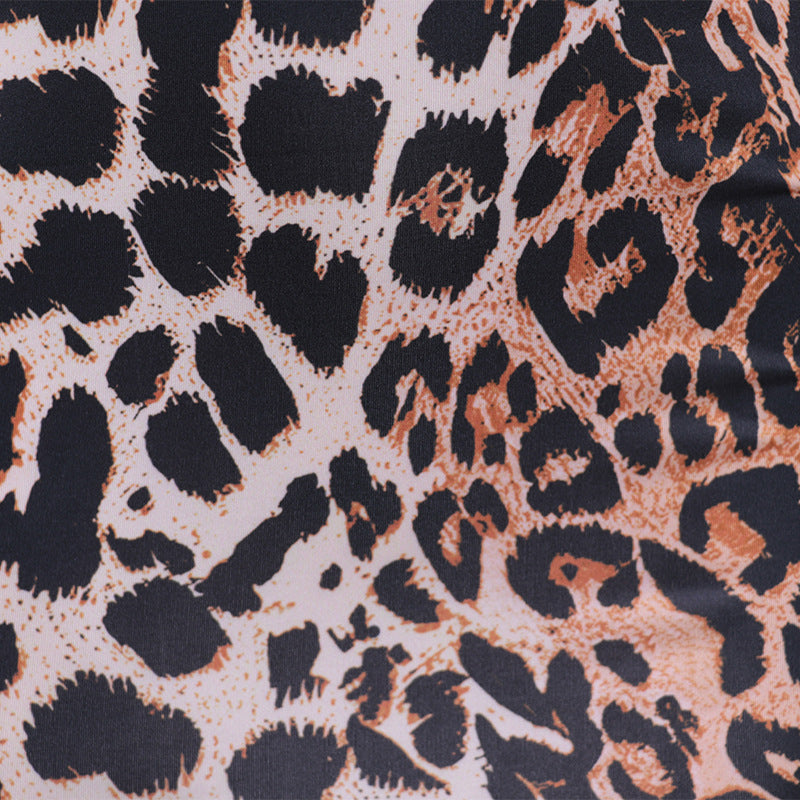 Vestido ajustado de manga larga con estampado de leopardo para mujer