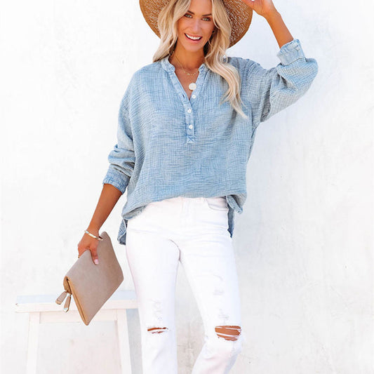 Suéter plisado de color sólido, informal y holgado, a la moda para mujer