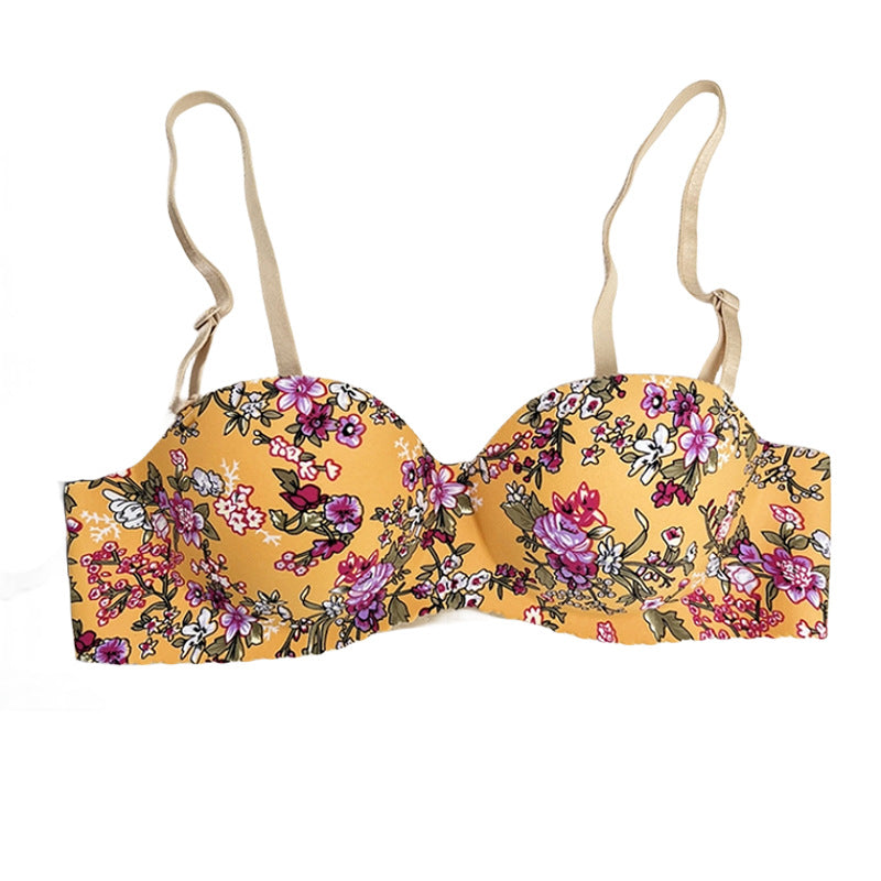 Sujetador push up transpirable elegante con diseño floral a la moda para mujer