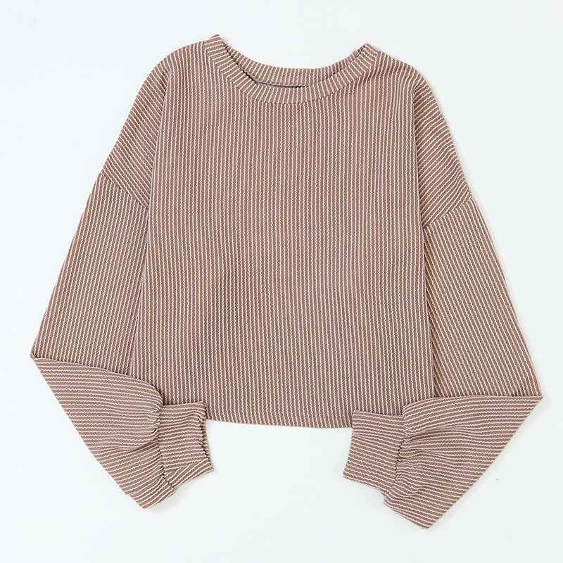 European And American Leisure Drop-shoulder Round Neck Pullover