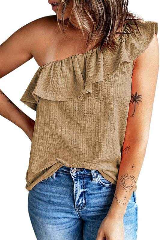 Women's Pure Color Ruffles Pleated Vest