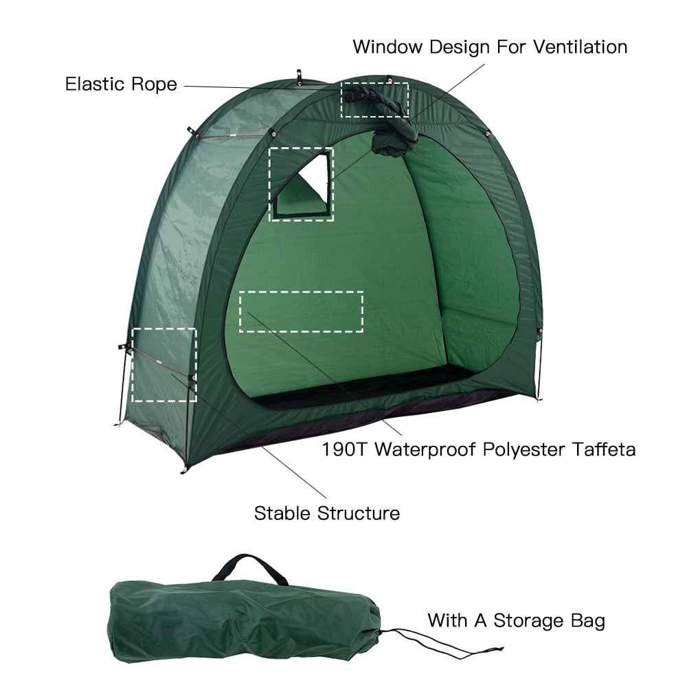 Carpa plegable para bicicletas de montaña estacionadas 