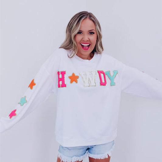 Suéter de mujer de manga larga con cuello redondo nuevo de otoño