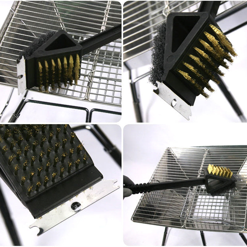 Raspador de parrilla y cepillo de acero todo en uno
