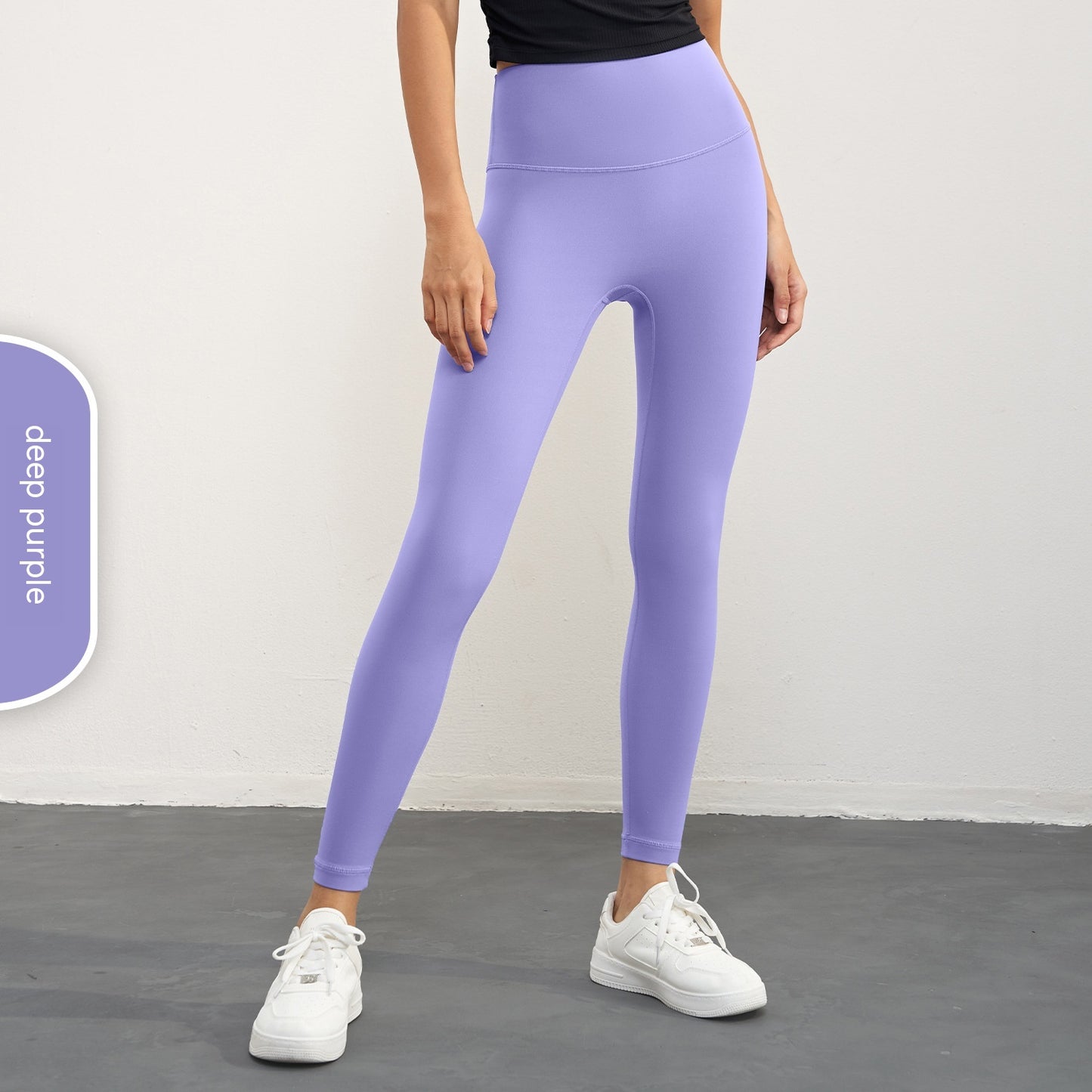 Pantalones de yoga ajustados con realce de cadera en color melocotón para mujer, de moda informal y de color puro