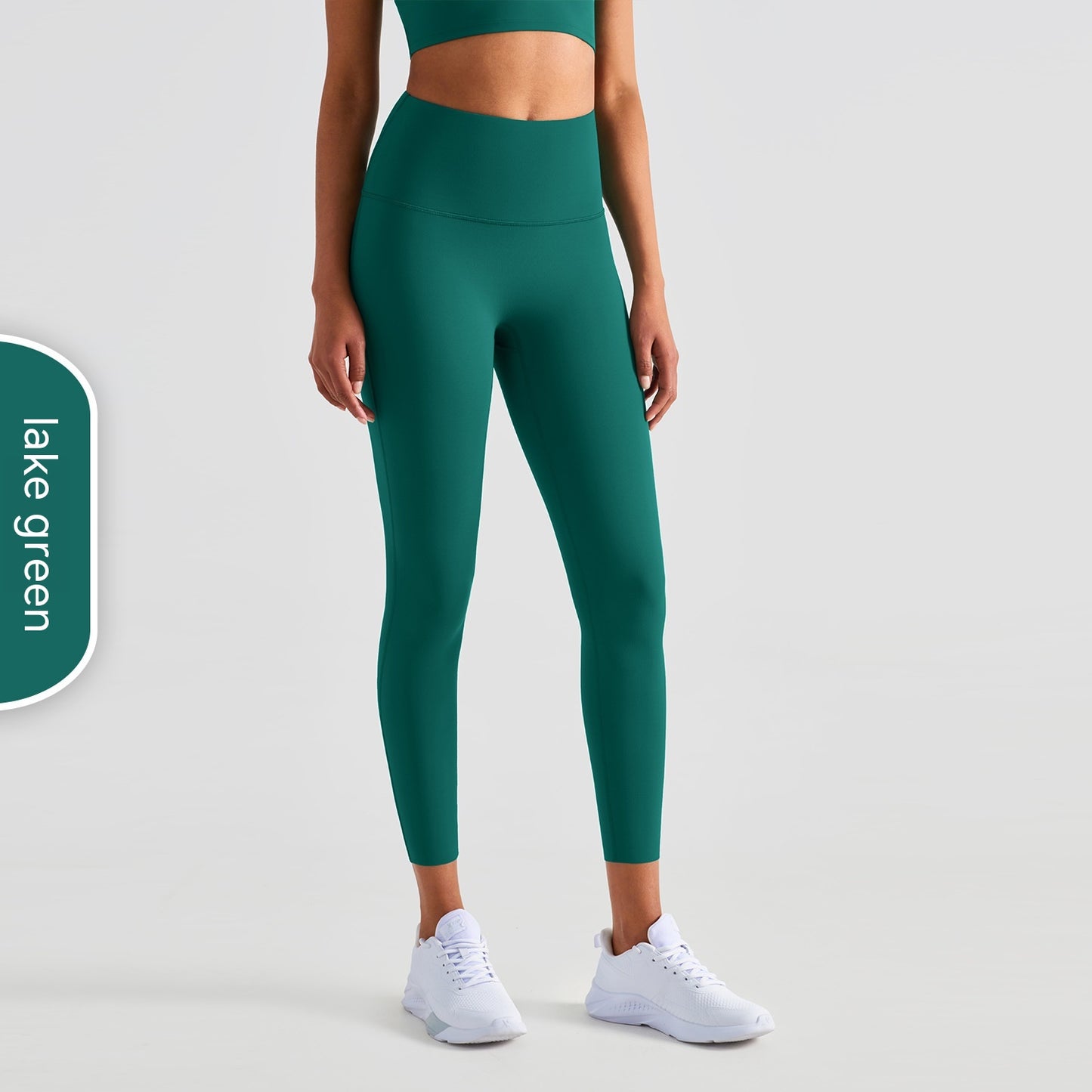 Pantalones de yoga con cintura alta y realce de cadera de color sólido informales a la moda para mujer