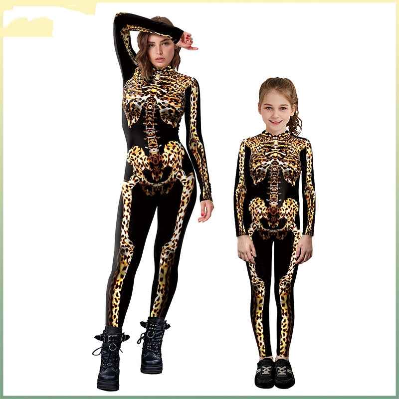 Halloween Leopard Skeleton Costume