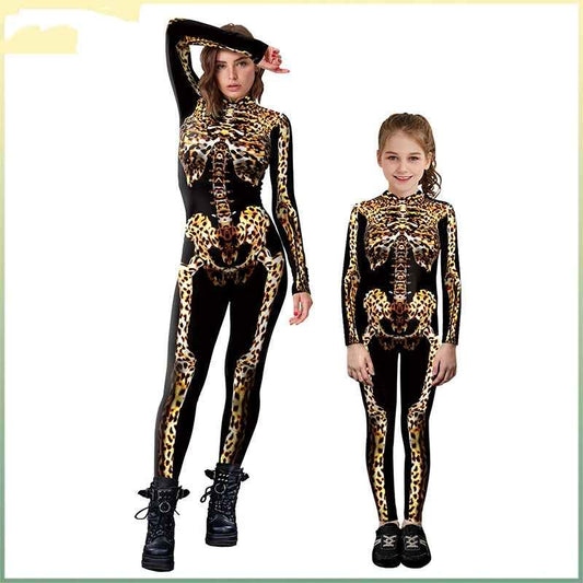 Halloween Leopard Skeleton Costume