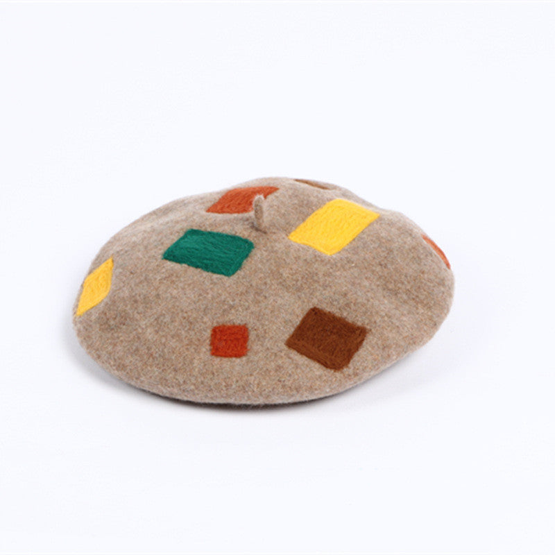 Boina creativa de fieltro de lana pura con forma de hongo de dibujos animados