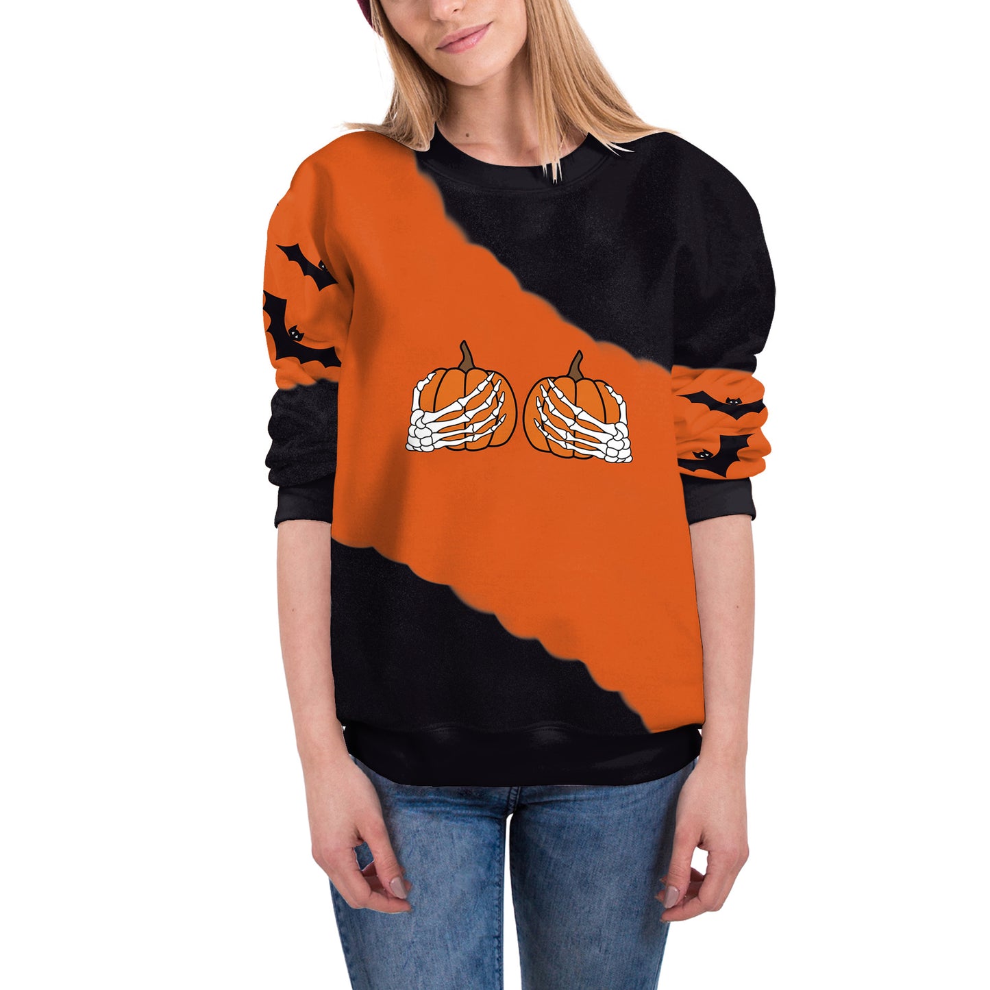 Women's Long-sleeved Pumpkin Halloween Sweater
