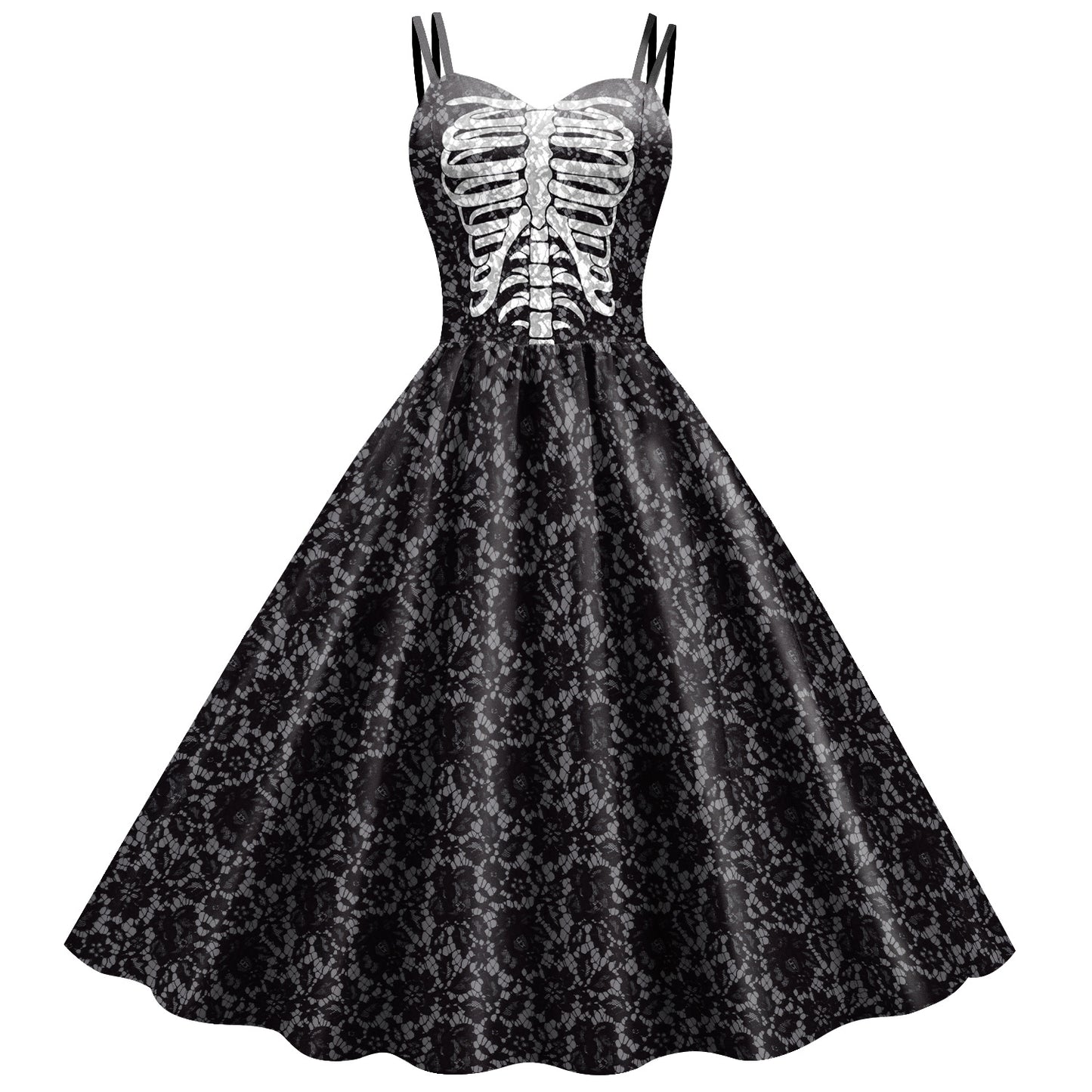 Women's Skeleton Skull Halloween Dress
