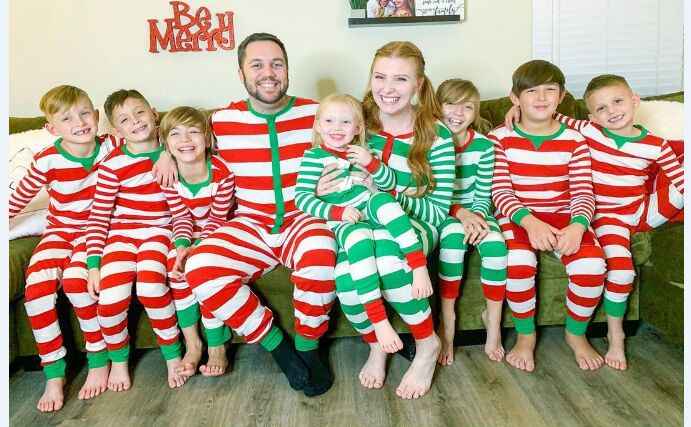 Christmas Home wear Pajamas One-piece Stripes