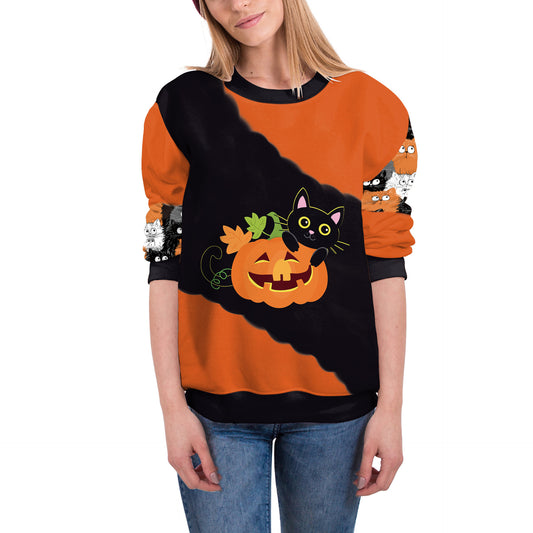 Women's Long-sleeved Pumpkin Halloween Sweater