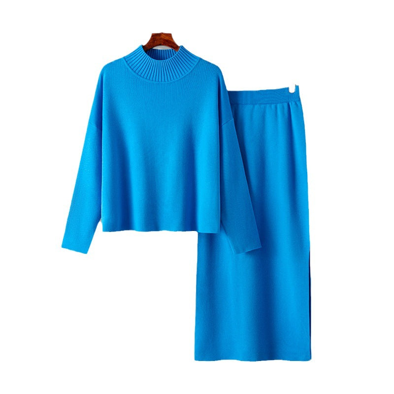 Traje de dos piezas con falda larga y suelta para mujer