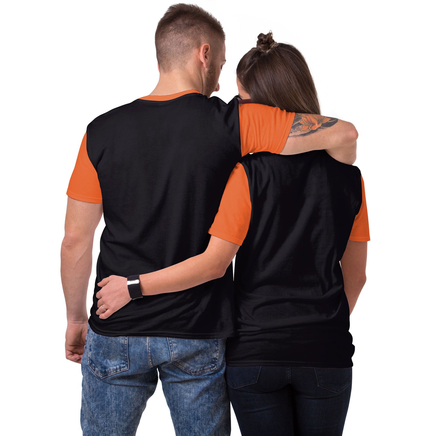 Pumpkin Skeleton Round Neck Short Sleeve T-Shirt