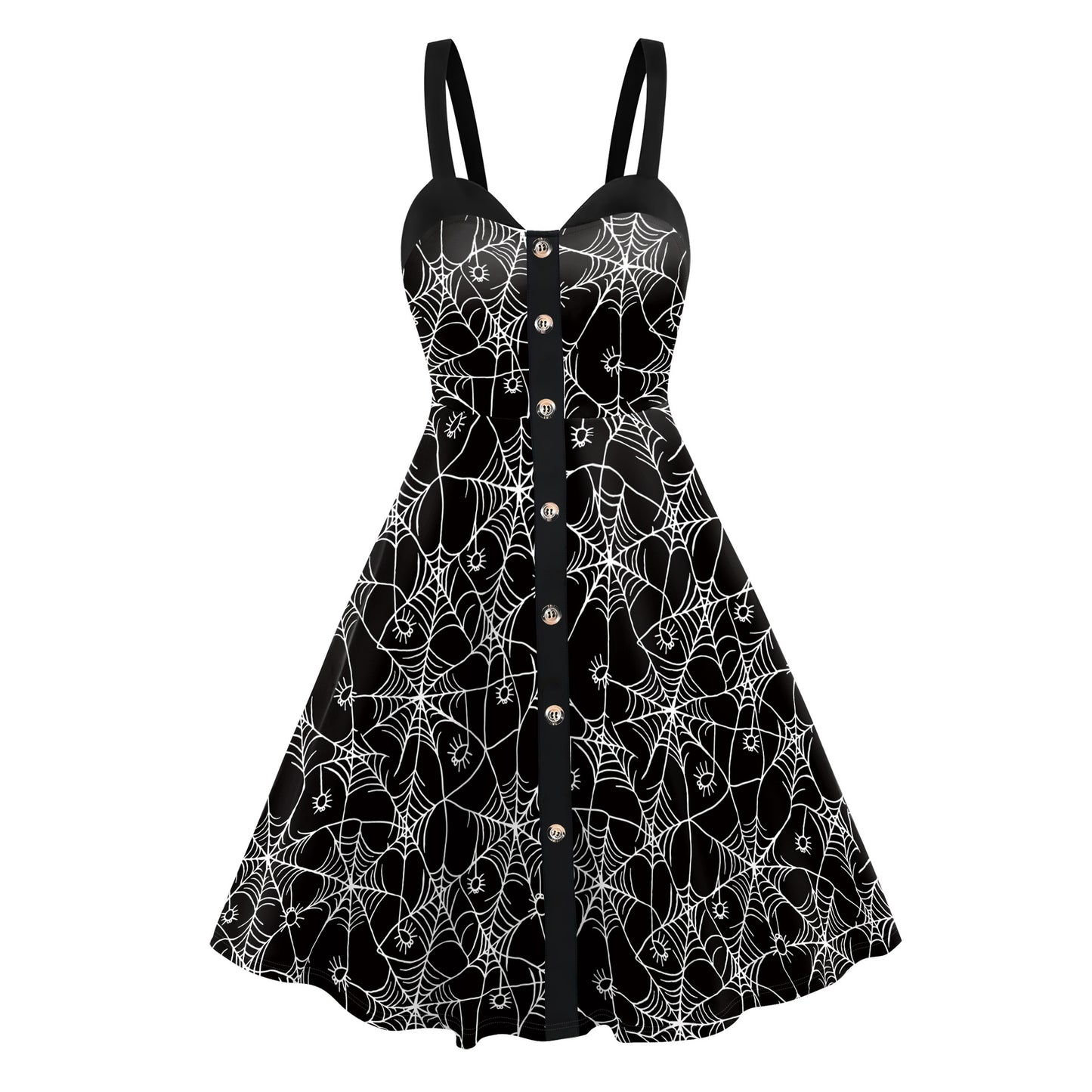Women's Skeleton Spider Web Halloween Dress