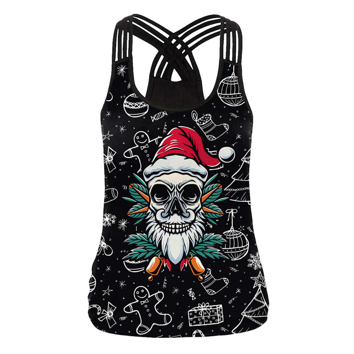 Camisola con estampado digital de letras de calaveras nocturnas Wansheng para mujer