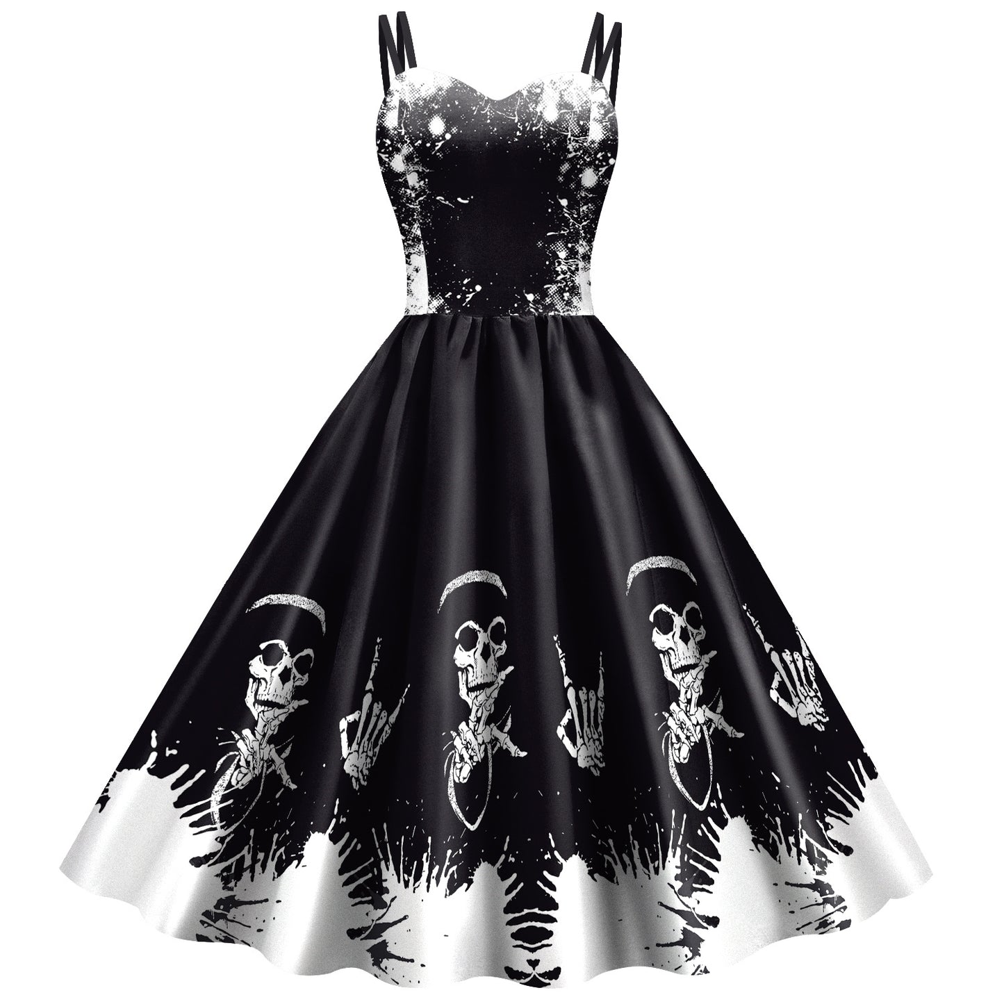 Women's Skeleton Skull Halloween Dress