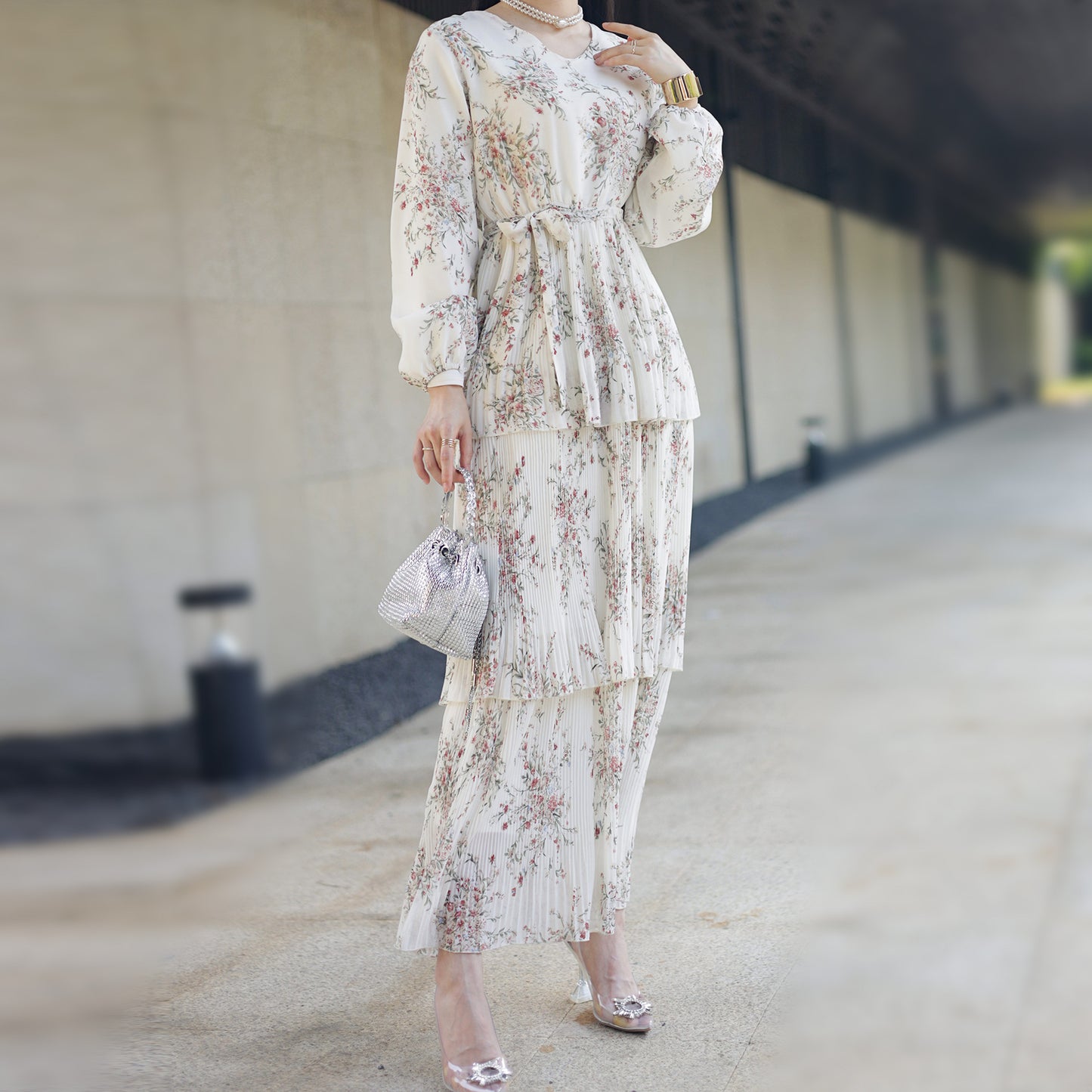 Vestido con estampado de tobillos Meiqi puro de estilo europeo y americano de Oriente Medio