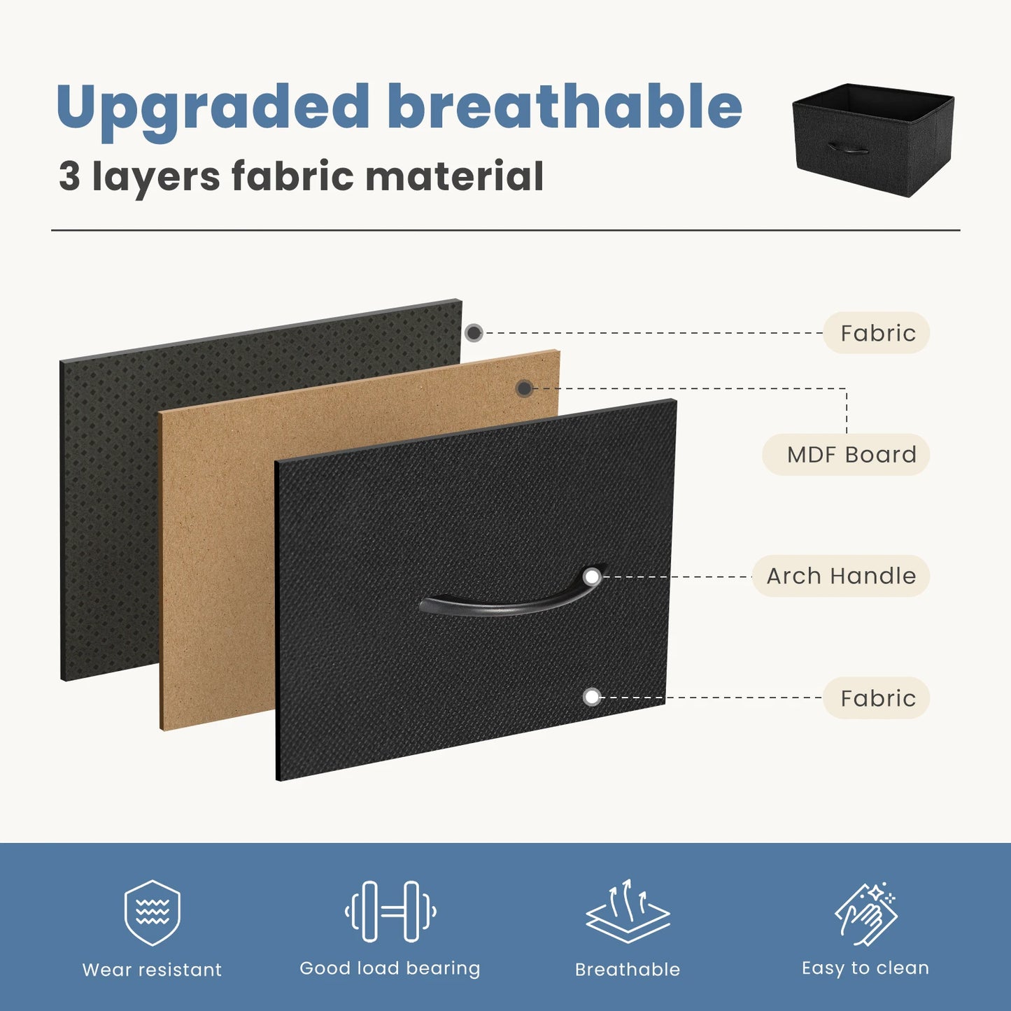 JHK Dresser For Bedroom With 7 Fabric Drawers Organizer Storage Closet Chest Clothes For Living Room Display Cabinet Of Furniture