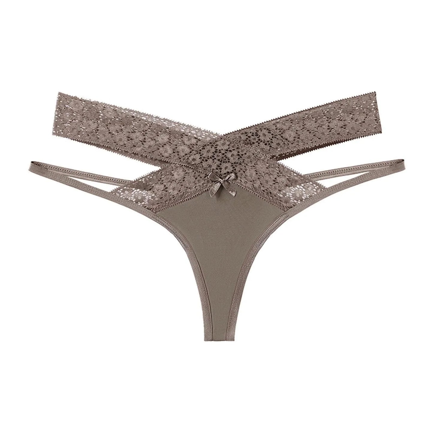 Women's Floral Lace Mesh Thong Panties