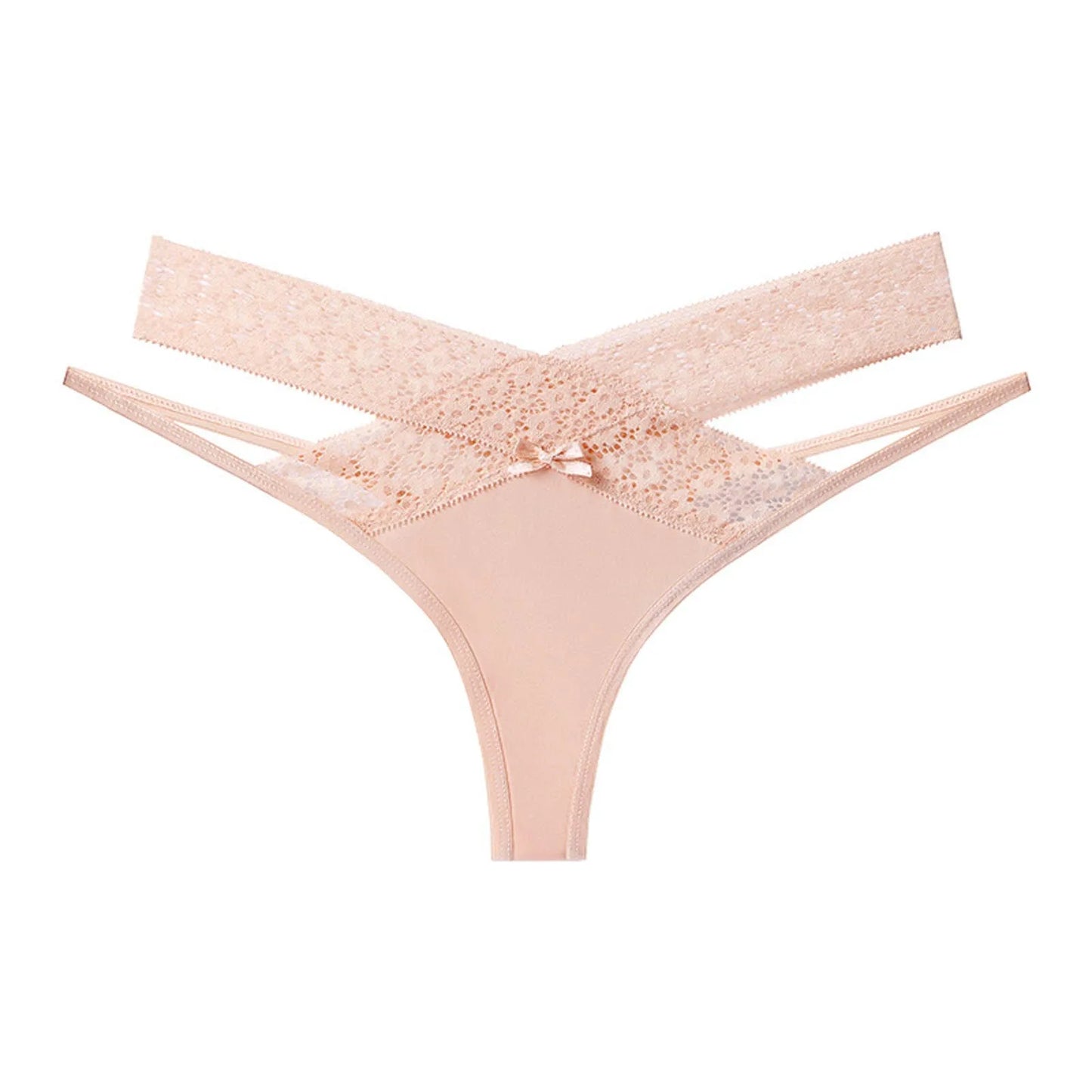 Women's Floral Lace Mesh Thong Panties