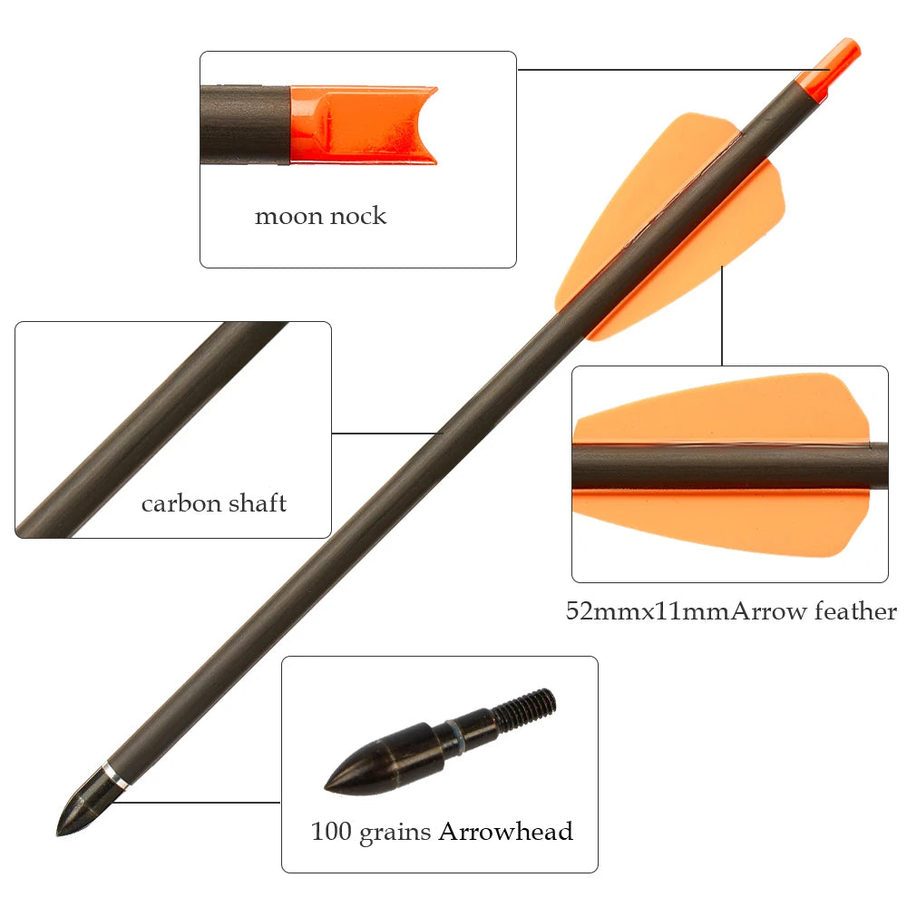 7.5/15 Inch Carbon Crossbow Bolts